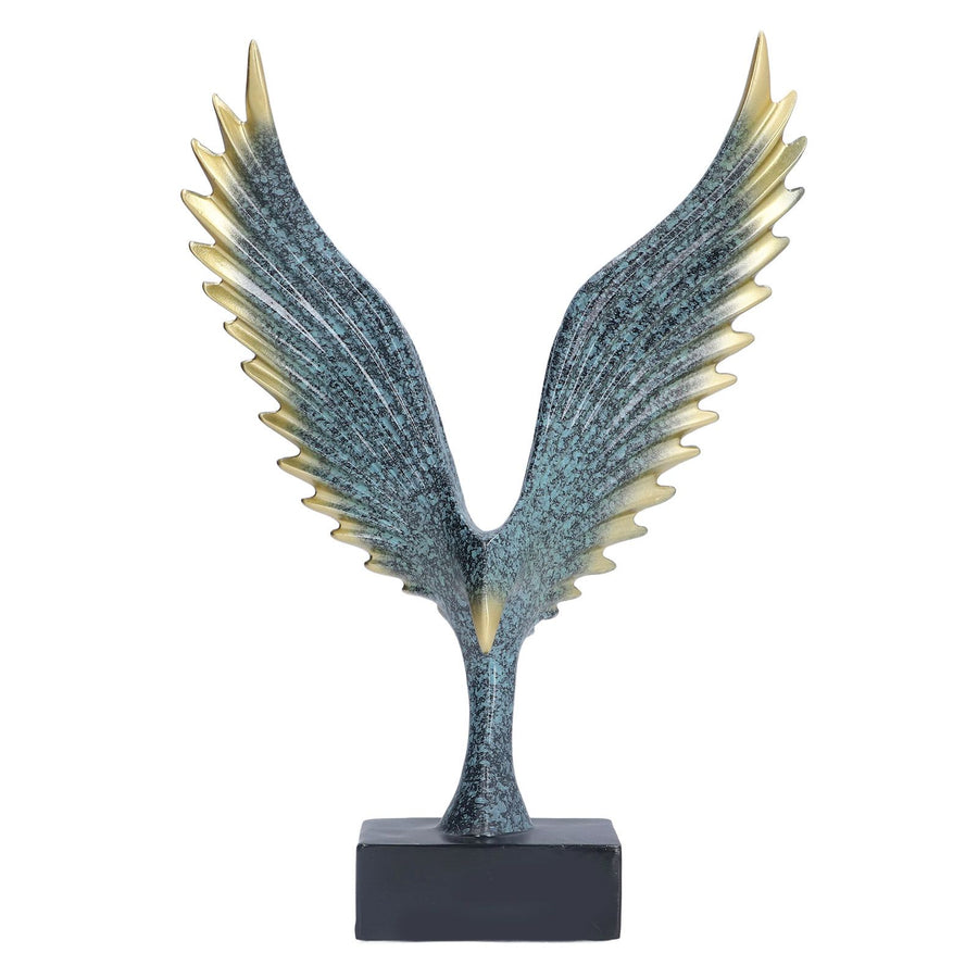 Nordic Wing Statue Resin Sculpture Statue Ornaments Modern Living Room Decoration Desktop Abstract Crafts Champagne Blue