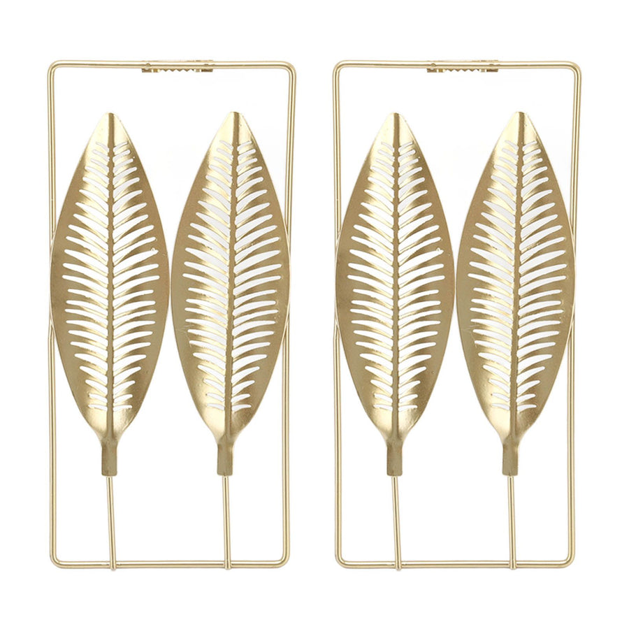 2Pcs Gold Wall Sculptures Metal Wall Decor with Frame for Living Room Bedroom Office Study