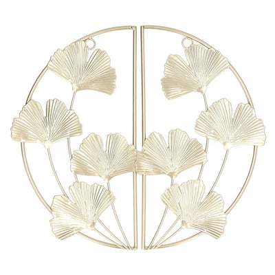 2 Pcs Ginkgo Leaf Decoration Modern Simple Nordic Style Metal Golden Ginkgo Leaf Wrought Iron Wall Decoration