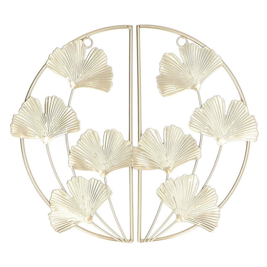 2 Pcs Ginkgo Leaf Decoration Modern Simple Nordic Style Metal Golden Ginkgo Leaf Wrought Iron Wall Decoration