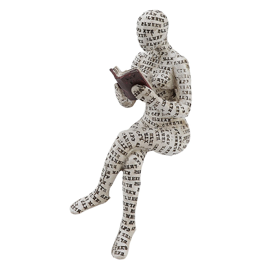 Resin Reading Woman Figurine Innovative Lady Reading Pulp Molding Bookshelf Ornaments for Home Decoration F