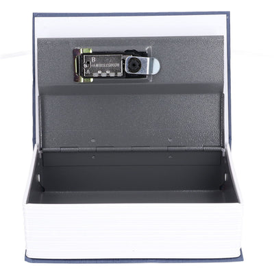 Book Shaped Steel Safe Classic Secret Book Safe Lock Password Type Household Storage BoxBlue
