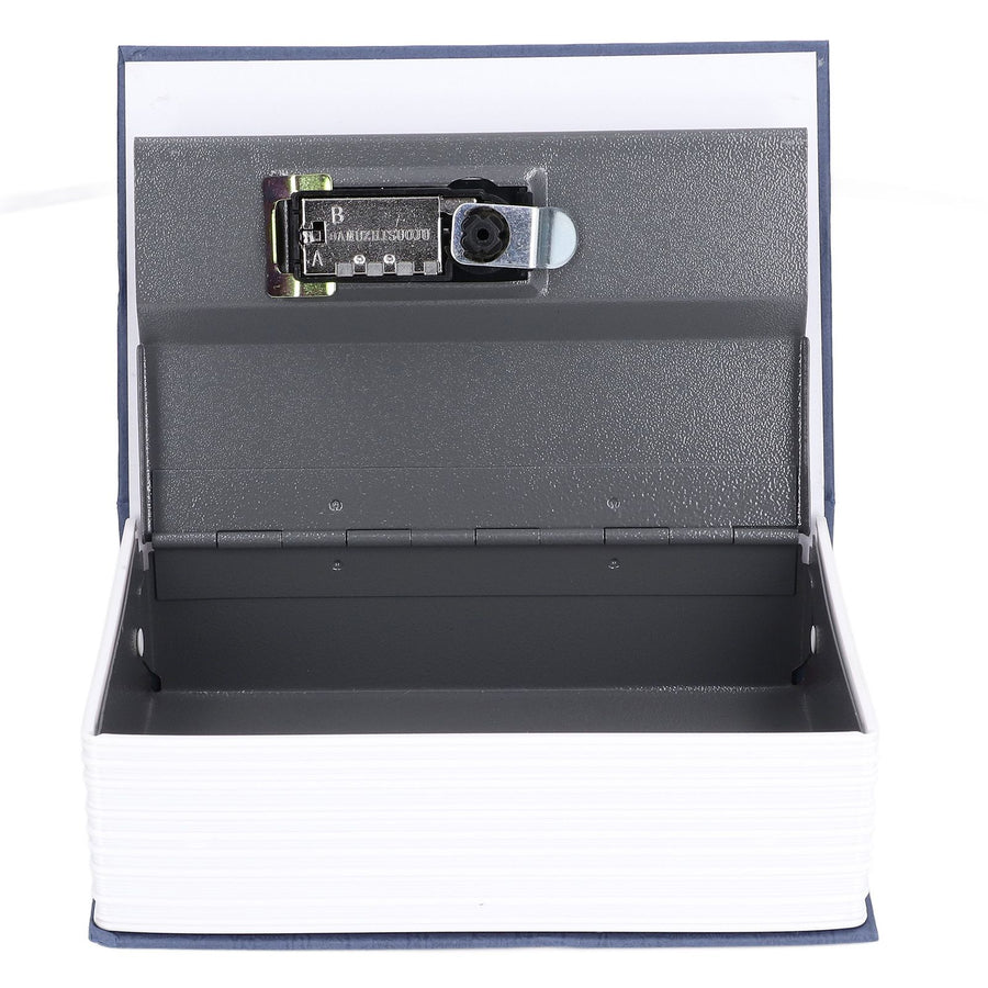 Book Shaped Steel Safe Classic Secret Book Safe Lock Password Type Household Storage BoxBlue