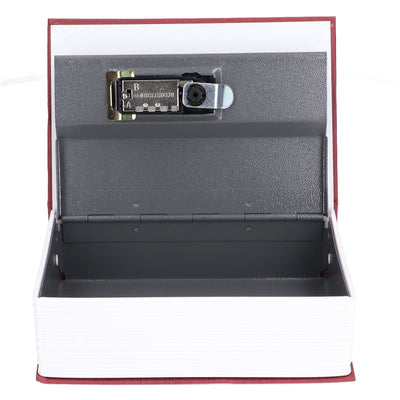 Book Shaped Steel Safe Classic Secret Book Safe Lock Password Type Household Storage BoxRed