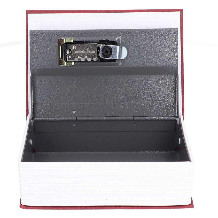 Book Shaped Steel Safe Classic Secret Book Safe Lock Password Type Household Storage BoxRed