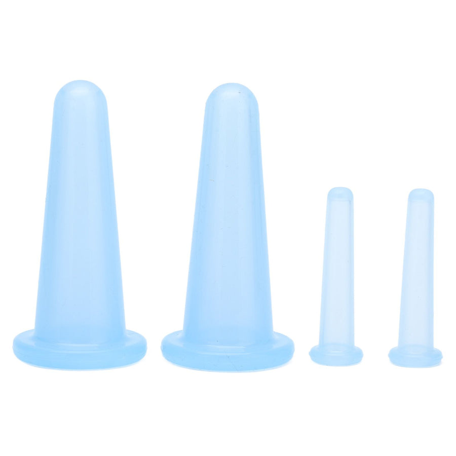 4pcs Cupping Set Massage Therapy Cups Convenient Practical Compact Lightweight Soft Flexible Cleanable Face MassagerBlue