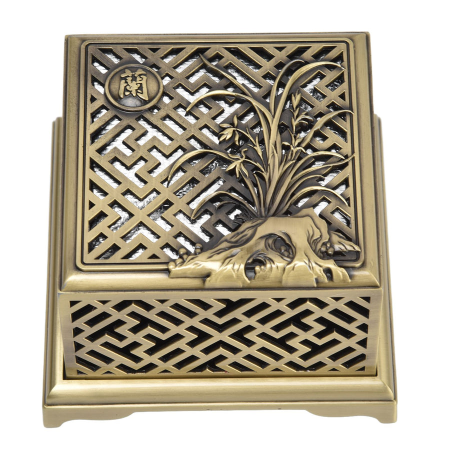 Incense Holder Multipurpose Zinc Alloy Incense Stand with Fireproof Cotton for Home Decoration