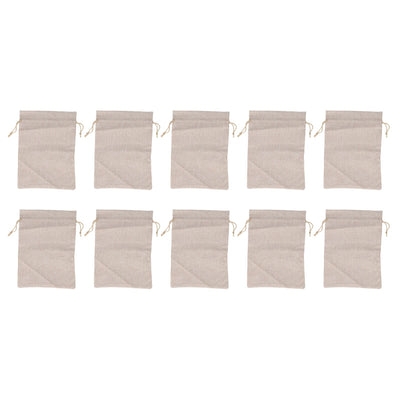 10Pcs Cotton Linen Bag Small Storage Drawstring Bag 9 X 6.7in Reusable Storage Bag for Bread Flowers