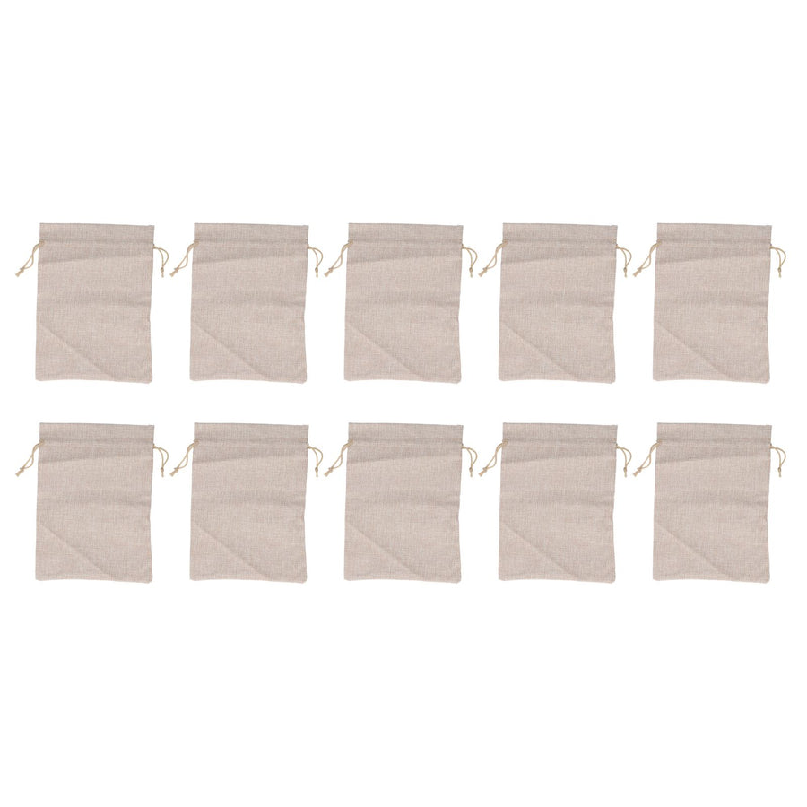 10Pcs Cotton Linen Bag Small Storage Drawstring Bag 9 X 6.7in Reusable Storage Bag for Bread Flowers