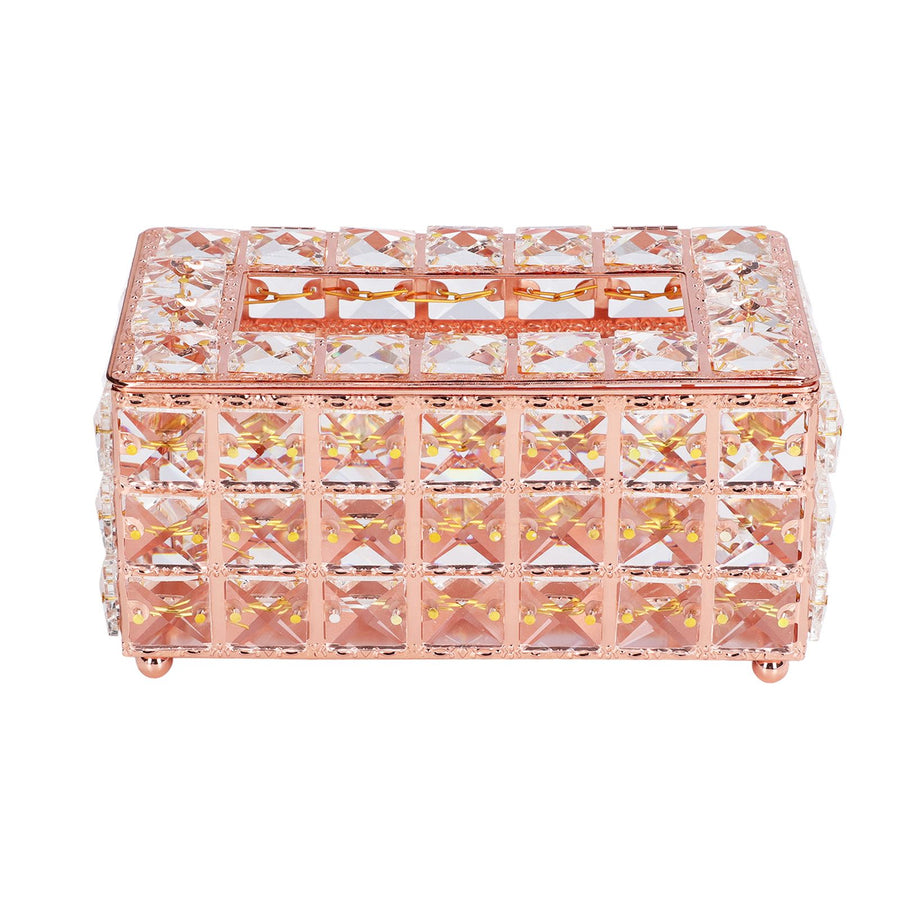 Tissue Box Holder Multifunctional Fashionable Design Exquisite Sturdy Durable Tissue HolderRose Gold