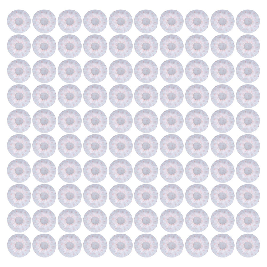 100Pcs Microphone Cover Dust Sweat Resistant Disposable Excellent Elasticity Reduce Noise Microphone CapsWhite Red Dot