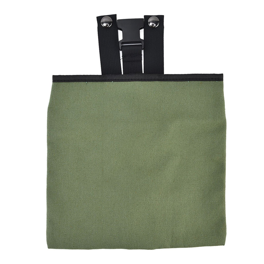 Foraging Bag Canvas Foldable Portable Thick Unique Simple Appearance Belt Fruit Picking Pouch for Outdoor CampingMilitary Green