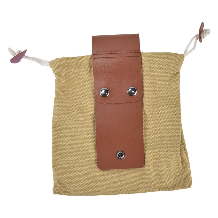 Fruit Picking Bag Waist Hanging Canvas Material PU Style Folded Save Space Belt Foraging BagKhaki