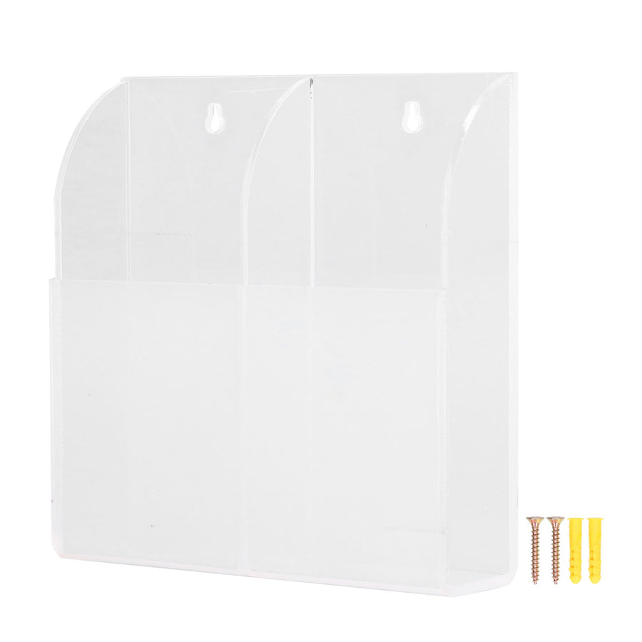 Acrylic Remote Control Holder Simple Wall Mount Media Organizer Transparent Cosmetics Stand2 Cell