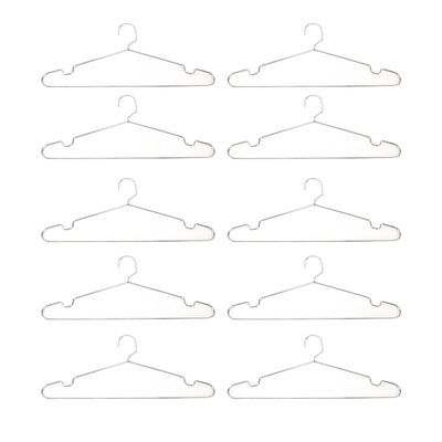 10pcs Clothes Hangers Stainless Steel Heavy Duty Prevent Slip Space Saving Coat Drying Hangers