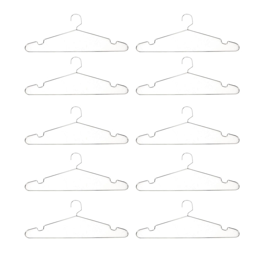 10pcs Clothes Hangers Stainless Steel Heavy Duty Prevent Slip Space Saving Coat Drying Hangers