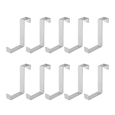 10Pcs Stainless Steel Cabinet Door Hook Waterproof Z Shaped Reversible Door Hanger for Kitchen Apartment