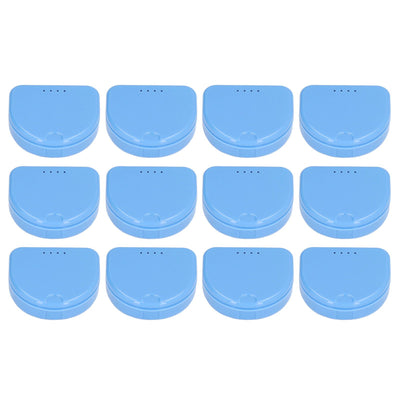 12 Pcs Denture Box Plastic Tooth Dental Orthodontic Retainer Compact Storage Case