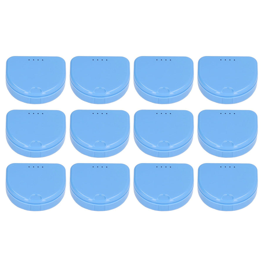 12 Pcs Denture Box Plastic Tooth Dental Orthodontic Retainer Compact Storage Case