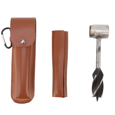 Outdoor Survival Multitool Stainless Steel Hole Drilling Punching Tool with Storage Bag Brown