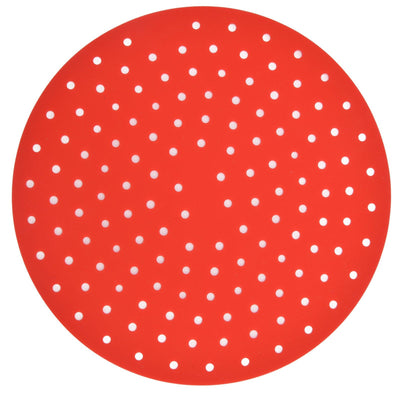 20cm Anti Slip Round Cooking Fryer Mat Anti Sticking Silicone Steamer Liners For KitchenRed