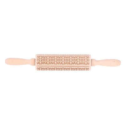Embossed Rolling Pin 35cm 3D Pattern Highly Durable Moistureproof Safe Eco Friendly Easy Control Christmas Rolling PinExotic Charm