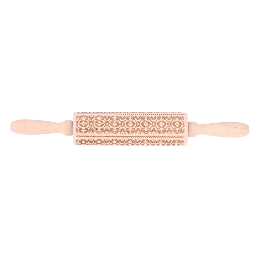 Embossed Rolling Pin 35cm 3D Pattern Highly Durable Moistureproof Safe Eco Friendly Easy Control Christmas Rolling PinExotic Charm