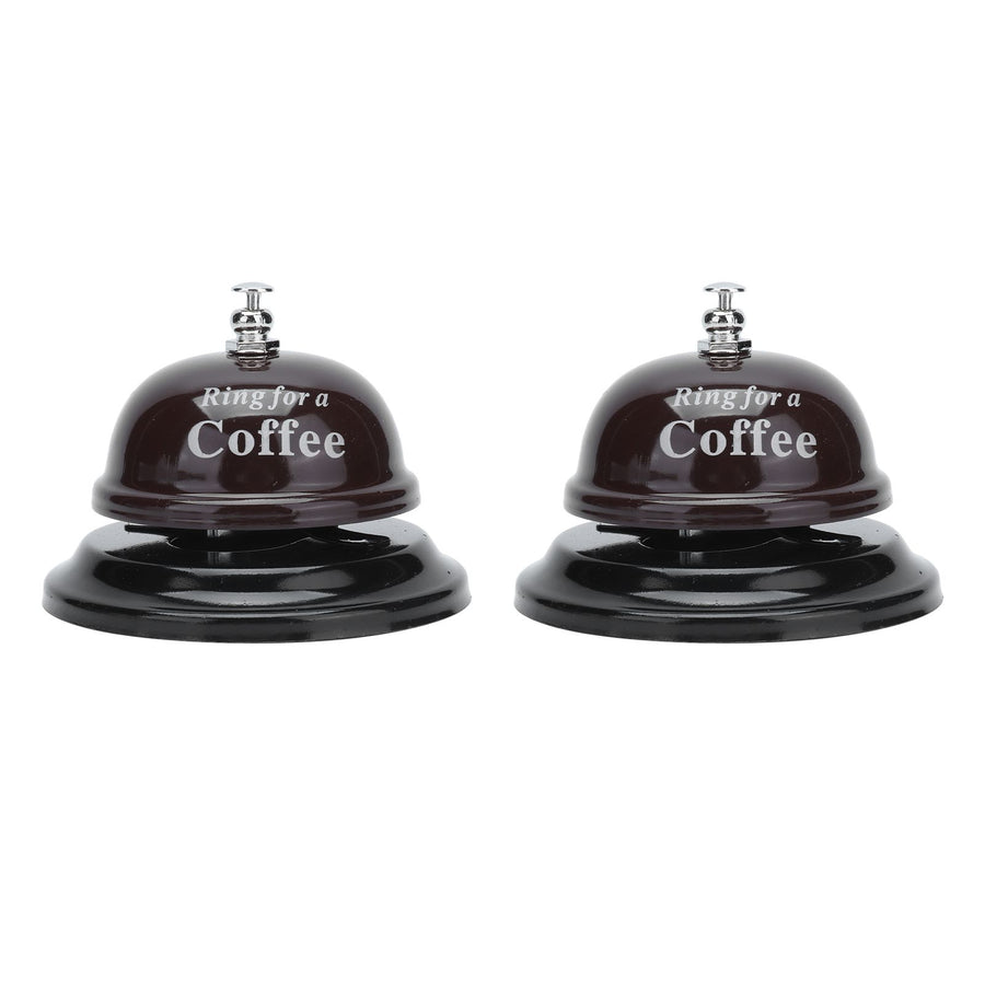 2Pcs Service Bell Exquisite Clear Sound Classic Shape Polishing Glossy Nonslip Base Call Bell for Hotel Restaurant HomeCoffee