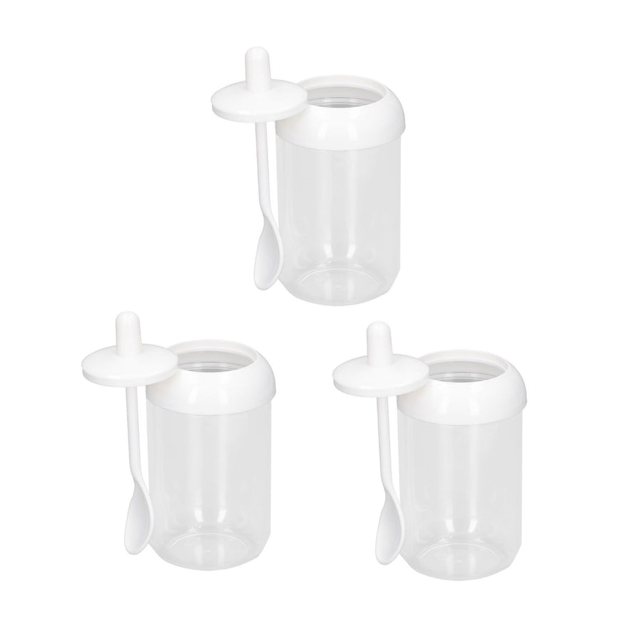 3PCS Seasoning Box with Spoon Transparent Spice Bottle Sealed Spice Container for Kitchen
