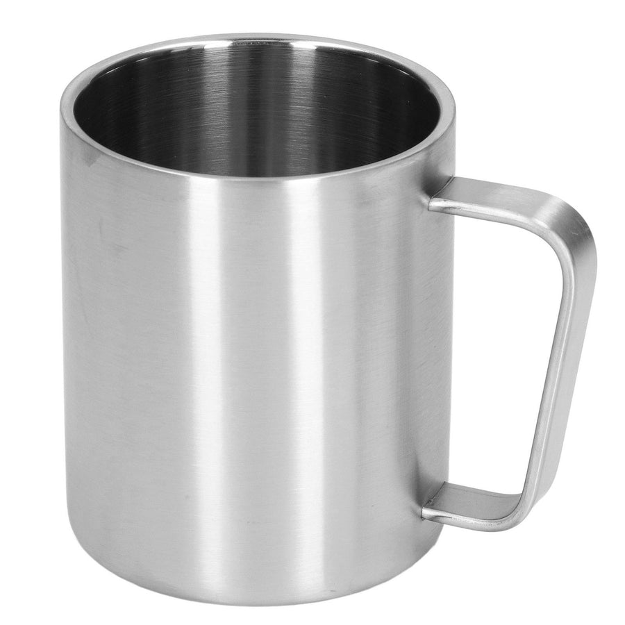Stainless Steel Cup 300ml Capacity Double Layer Ergonomic Design Texture With Handle Coffee Mug