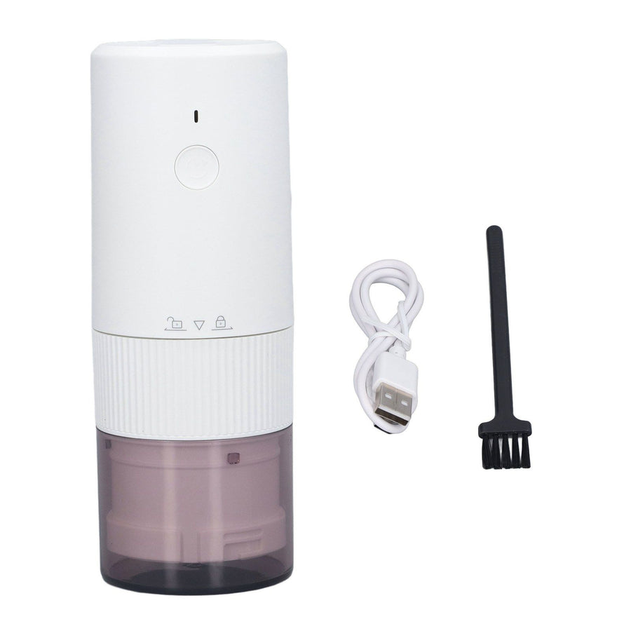 Electric Coffee Grinder Home Travel Portable USB Rechargeable Wireless Mini Electric Automatic Cone Coffee Grinder White