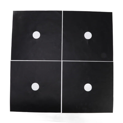 4Pcs Stove Burner Cover PTFE Coating Non Stick Gas Range Stove Top Protector Pad for Kitchen Cooking Black 27x27cm 0.1mm