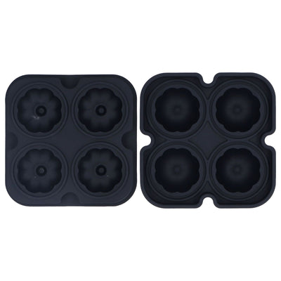 Pumpkin Ice Ball Mold 3D Pumpkin Shape Food Grade Silicone 4 Cells Easy Release Whiskey Ice Mold for Coffee Tea Cocktail Black