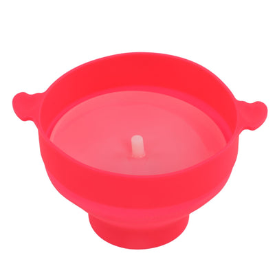 Microwavable Popcorn Bowl with Transparent Lid and Handle Collapsible Silicone Popcorn Maker for Home Rose Red