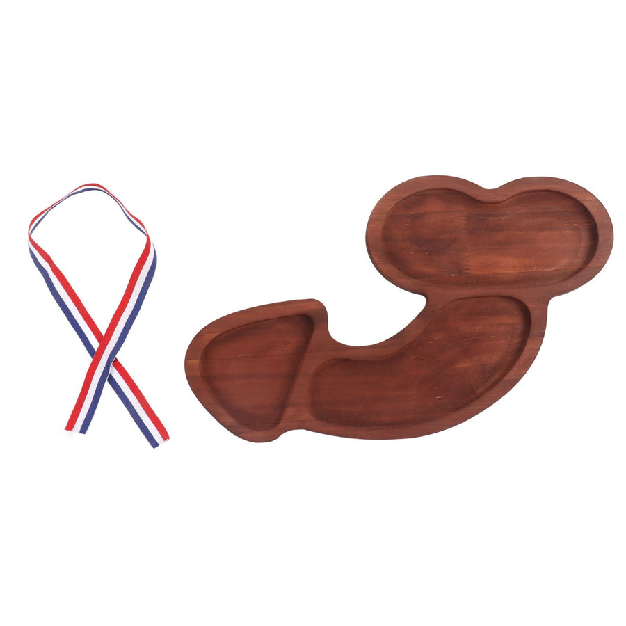 Aperitif Board C Type BPA Free Odorless Easy Cleaning Walnut 3 Large Spaces Cheese Serving Platter for Picnic Plate L
