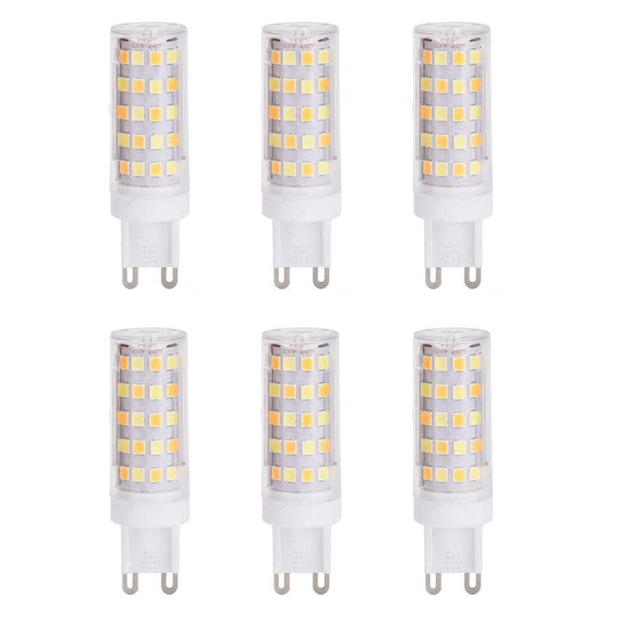6PCS 66LED G9 Light Bulb 9W 85‑265V Small Ceiling Lamp Bulb 3 Light Color Wall Lamp Bulb for Home