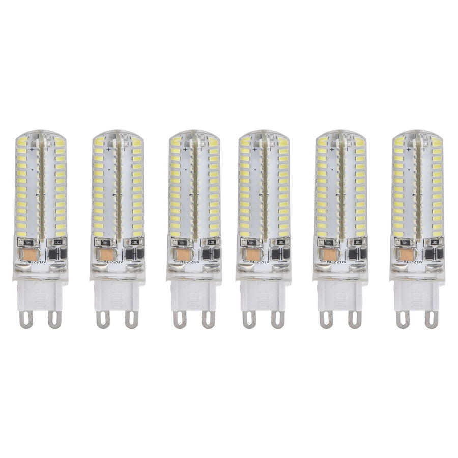 6Pcs G9 Silicone Bulbs 5W 104LED Light Bulb IP45 Waterproof for Home Chandelier Wall Lamp 220VWarm Light