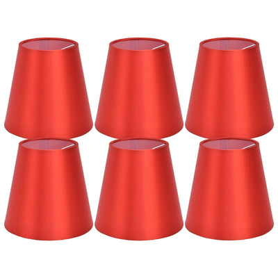6PCS E14 Lamp Shade Fabric Lampshade Table Lamp Ceiling Lamp Shade for Bedroom Living RoomBright Red PX150