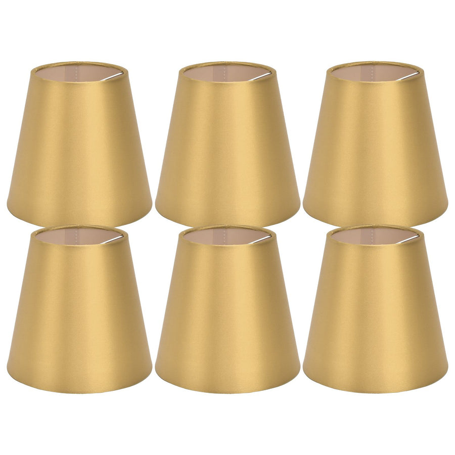 6PCS E14 Lamp Shade Fabric Lampshade Table Lamp Ceiling Lamp Shade for Bedroom Living RoomGold PX153