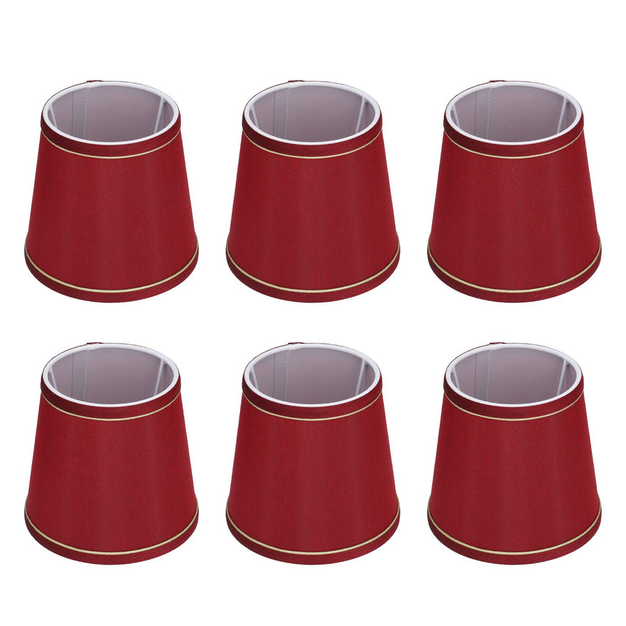6PCS Fabric Lampshade Modern Simple Fabric Light Lampshade Phnom Penh Craftsmanship for E14 LampWine Red (PX43)