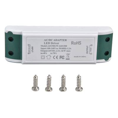 LED Driver 24V DC 1.5A 36W LED Power Supply Constant Current 24V Transformer AC100‑240V