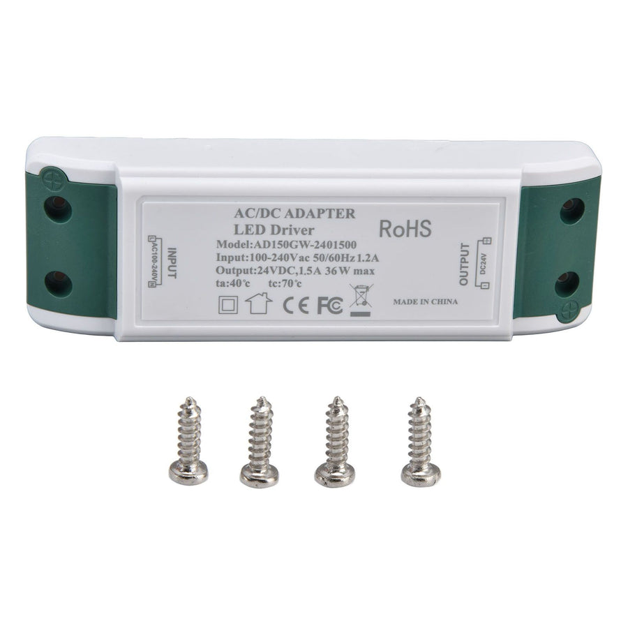 LED Driver 24V DC 1.5A 36W LED Power Supply Constant Current 24V Transformer AC100‑240V