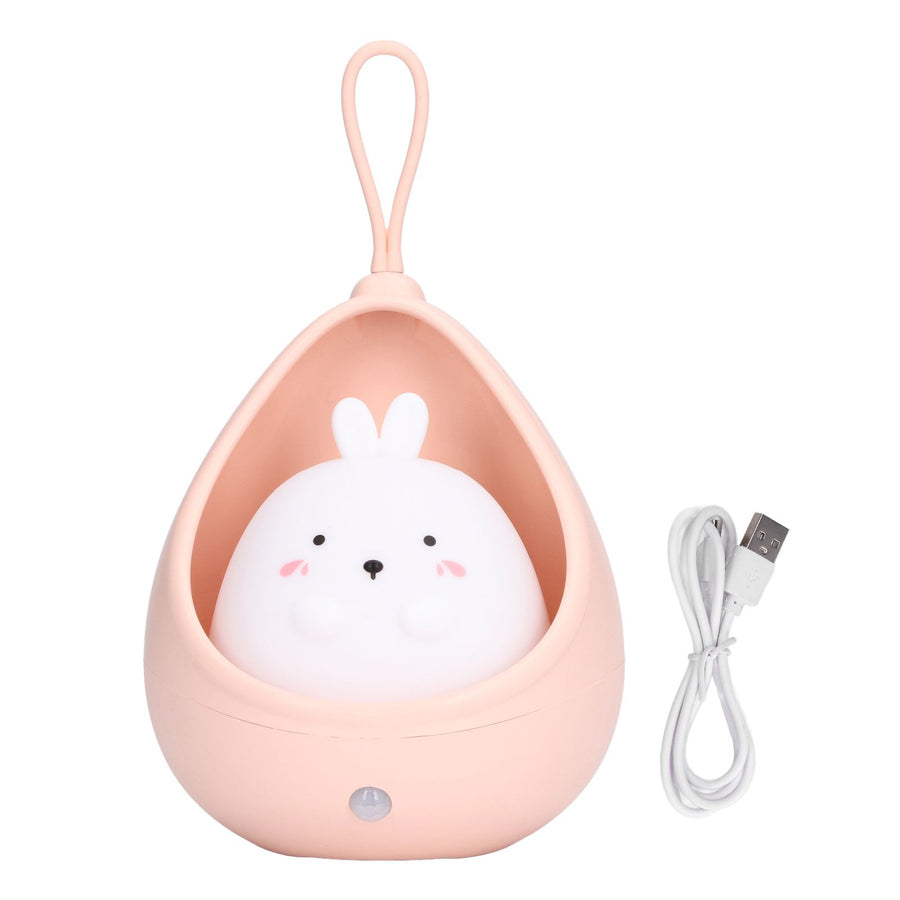 Night Light White Bunny Shape LED Kids Induction Night Lamp with USB Cable for Children's Room Bedroom