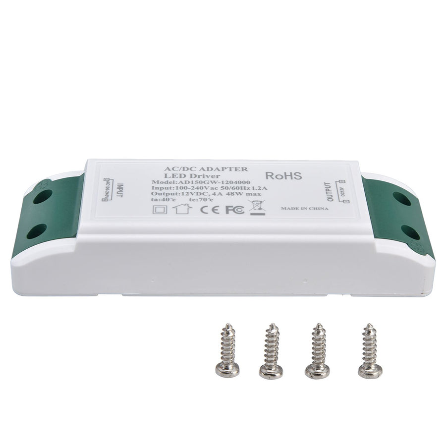 LED Power Driver 12V DC 48W 4A Constant Current Voltage Adapter 12V LED Power Transformer AC100‑240V
