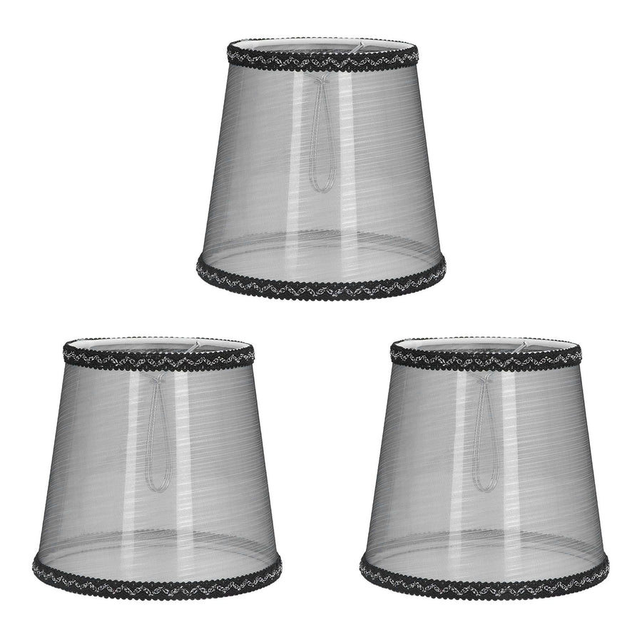 3pcs E14 Cloth Lamp Shade Excellent Light Transmission Chandelier Lamp Shade for Household