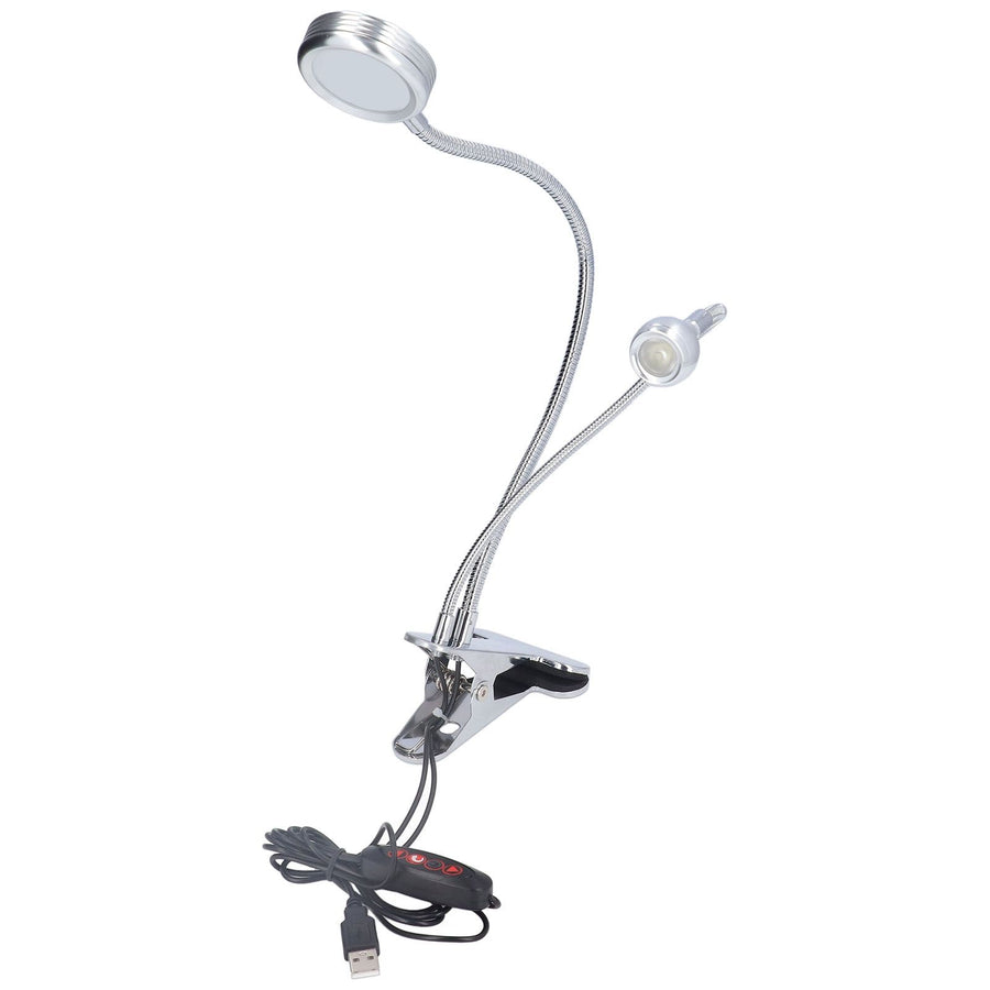 Clip Desk Lamp 10 Gear Adjustable LED Double Head Gooseneck Table Lamp Reading Lamp for Bedroom