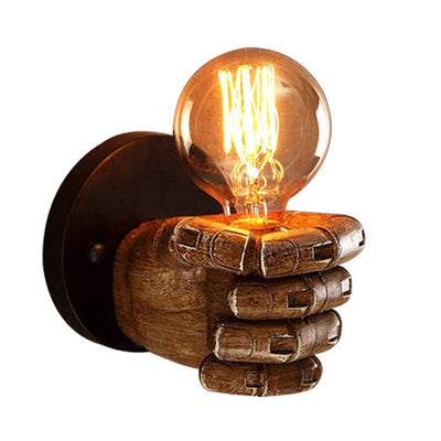 Wall Light Decoration Holder Novelty Fist Shape Wall Lamp Holder Wall Art Decoration for Bar Restaurant Cafe Left Hand
