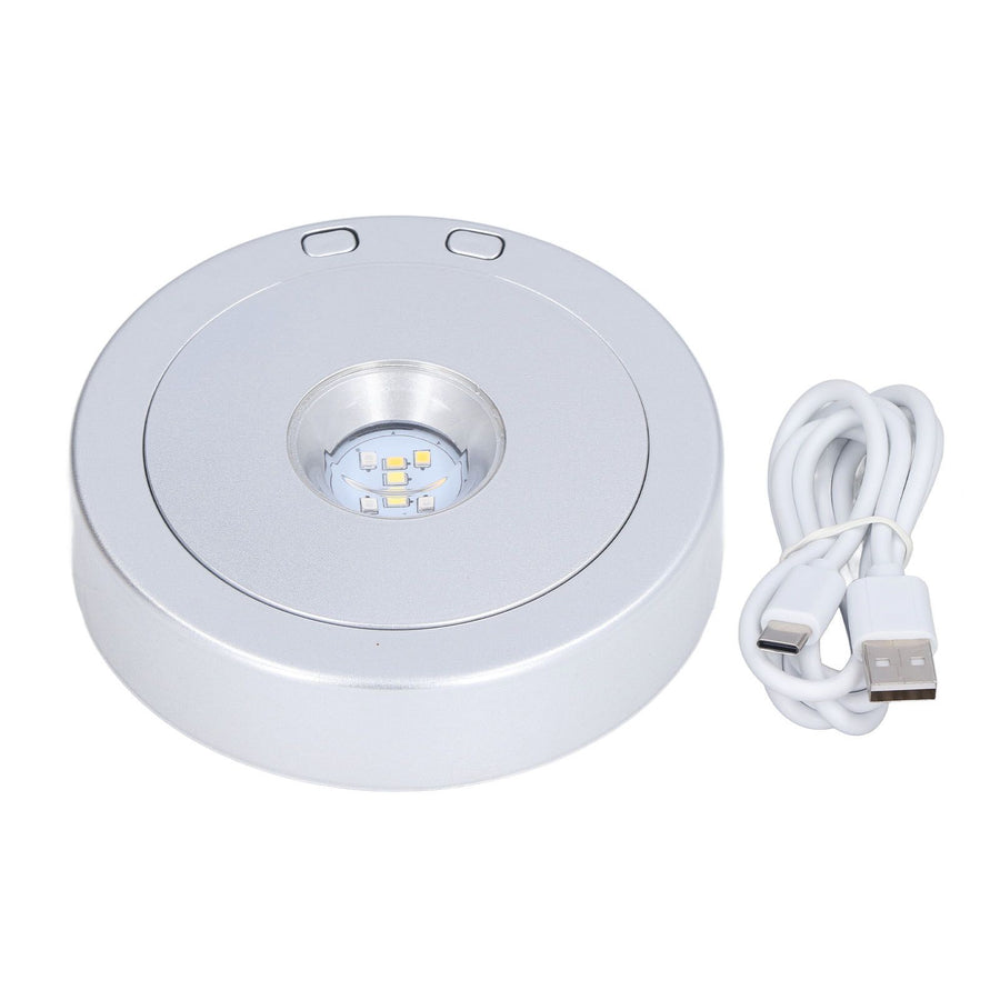 LED Display Base USB RGB Colorful Light Rotating Crystal Display Base Stand for Bottle Jewellery Handicraft