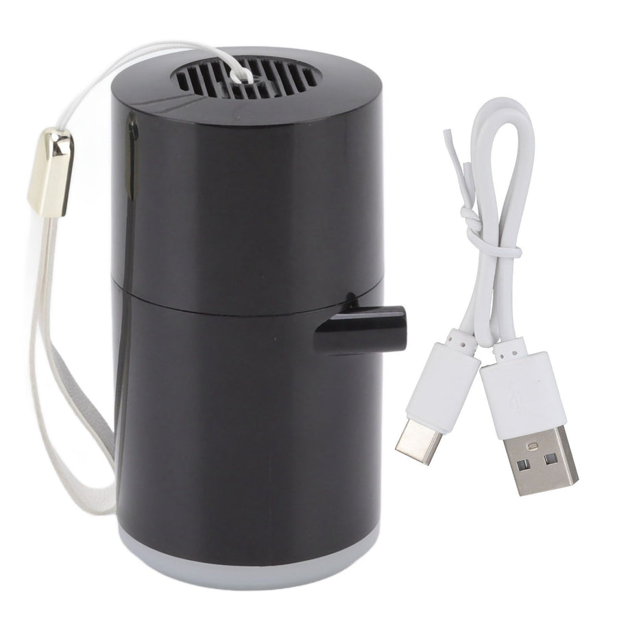 Electric Vacuum Pump USB Charging Inflatable Pump with 4 Lighting Gear for Outdoor Camping Black