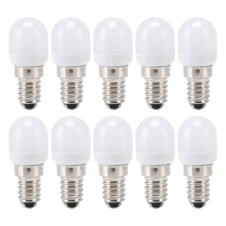 10Pcs E14 Light Bulb Stainless Steel 1.5W 220V LED Bulb for Chandelier Ceiling Cabinet Wall Table Lamps Warm White Light
